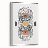 Framed wall art featuring an abstract minimalist design in neutral tones, showcasing a white canvas with a sleek profile, perfect for modern decor.