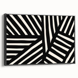 Framed canvas wall art showcasing an abstract minimalist design with soft black and white tones, emphasizing elegant simplicity and modern decor appeal.