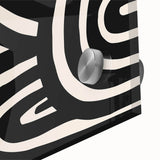 Close-up of a vibrant abstract minimalist wall art piece featuring bold colors and geometric shapes, designed for modern home decor, showcasing acrylic and glass textures.