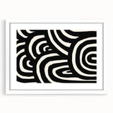 Abstract minimalist wall art collection featuring a framed design with a white mat, showcasing a modern aesthetic suitable for contemporary home decor.