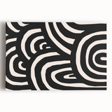 Stretched canvas artwork showcasing an abstract minimalist design with soft pastel colors and geometric shapes, perfect for modern home decor and art enthusiasts.