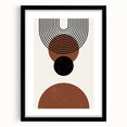 Abstract minimalist wall art featuring a framed design with a black mat, showcasing geometric patterns in neutral tones, ideal for modern home decor.