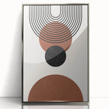 Framed abstract minimalist wall art featuring a silver-acrylic design, showcasing geometric shapes and subtle gradients, perfect for modern home decor.