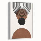 Framed abstract minimalist wall art with a serene white color palette, showcasing elegant geometric shapes and lines, perfect for modern home decor.