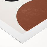 Abstract minimalist design featuring a colorful geometric pattern on rolled canvas, ideal for modern home decor, showcasing vibrant hues of blue, red, and yellow.