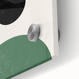 Close-up of an abstract minimalist wall art piece showcasing a vibrant, colorful design on acrylic glass, highlighting intricate textures and modern aesthetics. Ideal for contemporary decor, this artwork adds a stylish touch to living spaces.