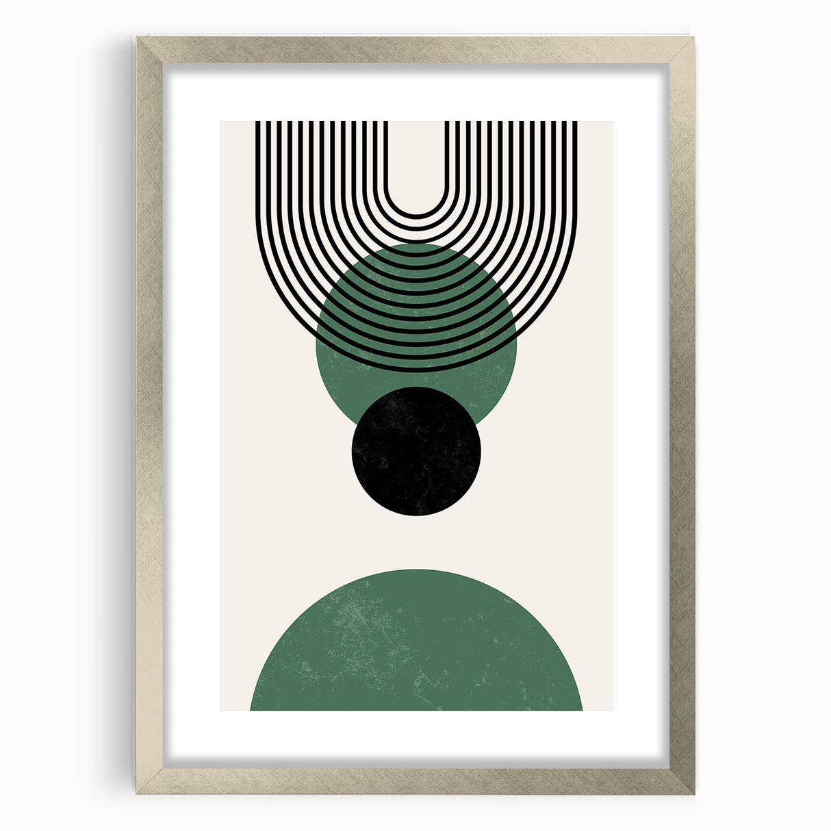 Abstract minimalist wall art design featuring a silver frame and mat, showcasing a modern aesthetic perfect for contemporary home decor. Ideal for enhancing living spaces.