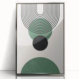 Framed wall art featuring an abstract minimalist design in shades of silver and gray, showcasing a sleek acrylic finish with a modern aesthetic, perfect for contemporary decor.