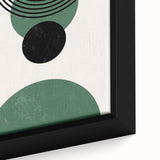 Close-up of a framed abstract minimalist wall art piece showcasing soft beige and white colors, perfect for modern home decor, highlighting intricate textures and shapes.