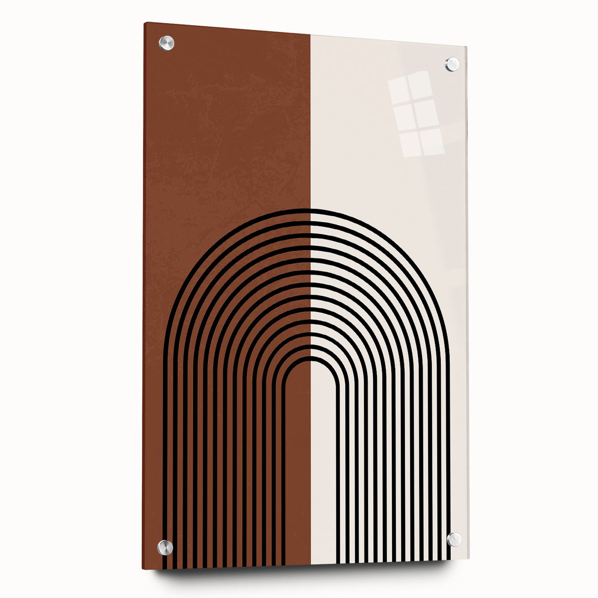 Abstract minimalist wall art collection displayed in a side view, featuring acrylic glass with vibrant colors and modern design, perfect for contemporary decor.