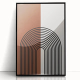 Framed abstract minimalist wall art in black acrylic with geometric designs, perfect for modern decor. Ideal for enhancing contemporary living spaces.