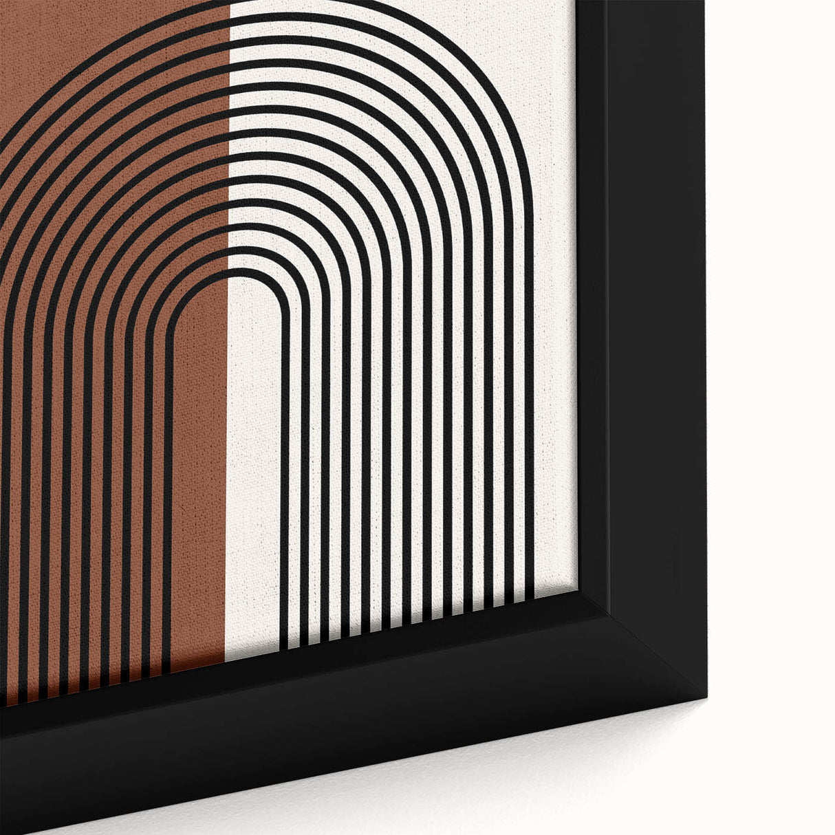 Close-up of a framed abstract minimalist wall art piece showcasing a serene blend of soft pastel colors and geometric shapes, ideal for modern home decor.