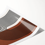 Abstract minimalist wall art print showcasing soft pastel colors and geometric shapes, elegantly rolled and ready for framing, perfect for modern decor.