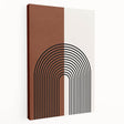 Abstract minimalist wall art on stretched canvas, showcasing soft pastels and geometric shapes, ideal for modern home decor. Side view highlights its clean lines and sleek finish, perfect for enhancing any living space or gallery wall.