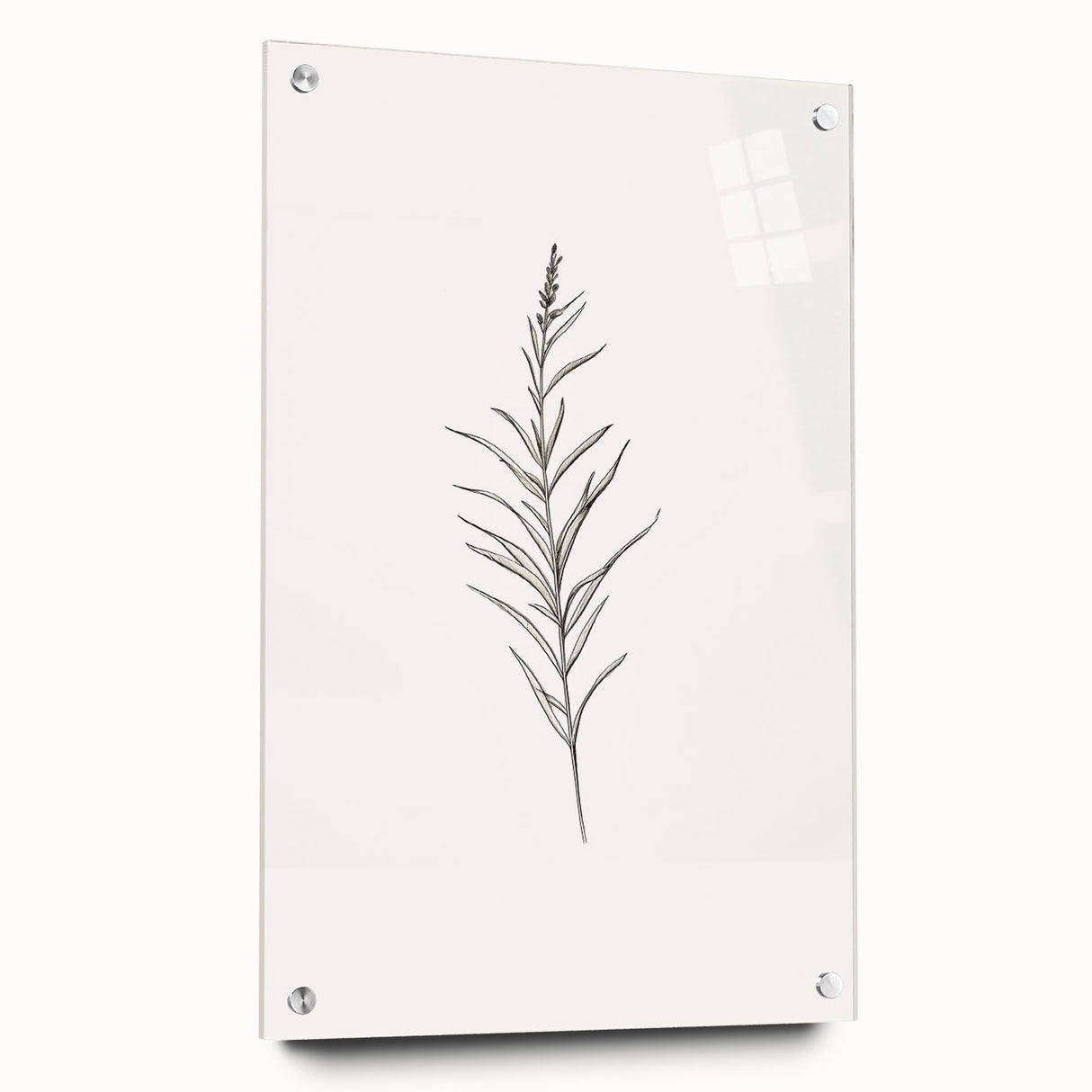 Abstract minimalist wall art collection displayed in a side view, showcasing vibrant colors and clean lines, mounted with decorative pins.