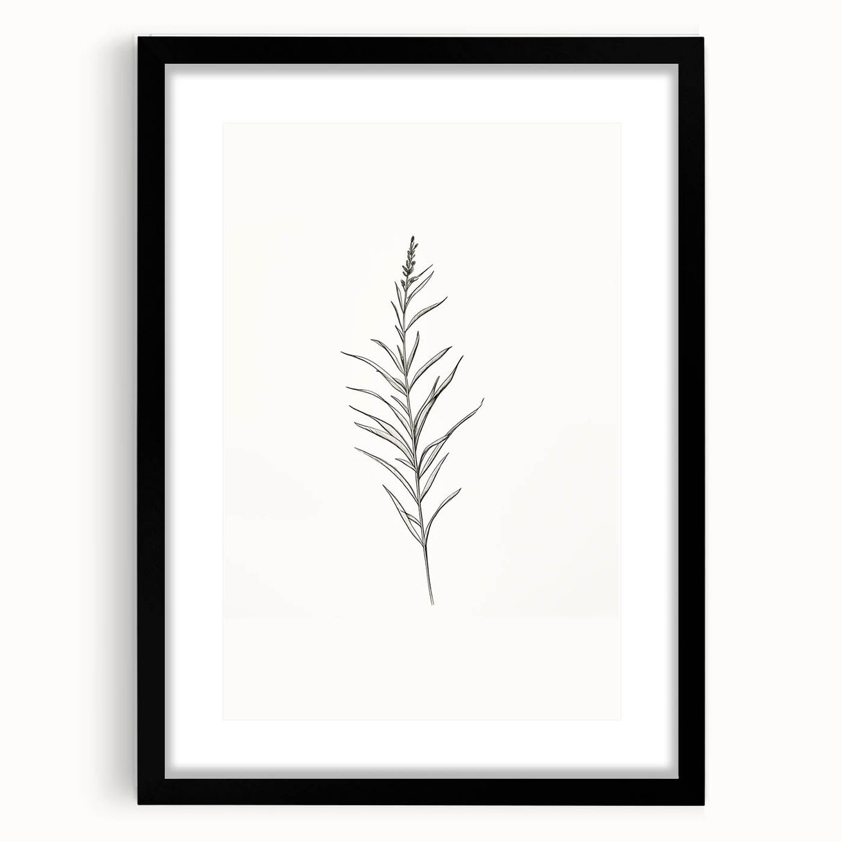 Framed abstract minimalist wall art design in black, showcasing geometric shapes and soft tones, perfect for modern home decor.