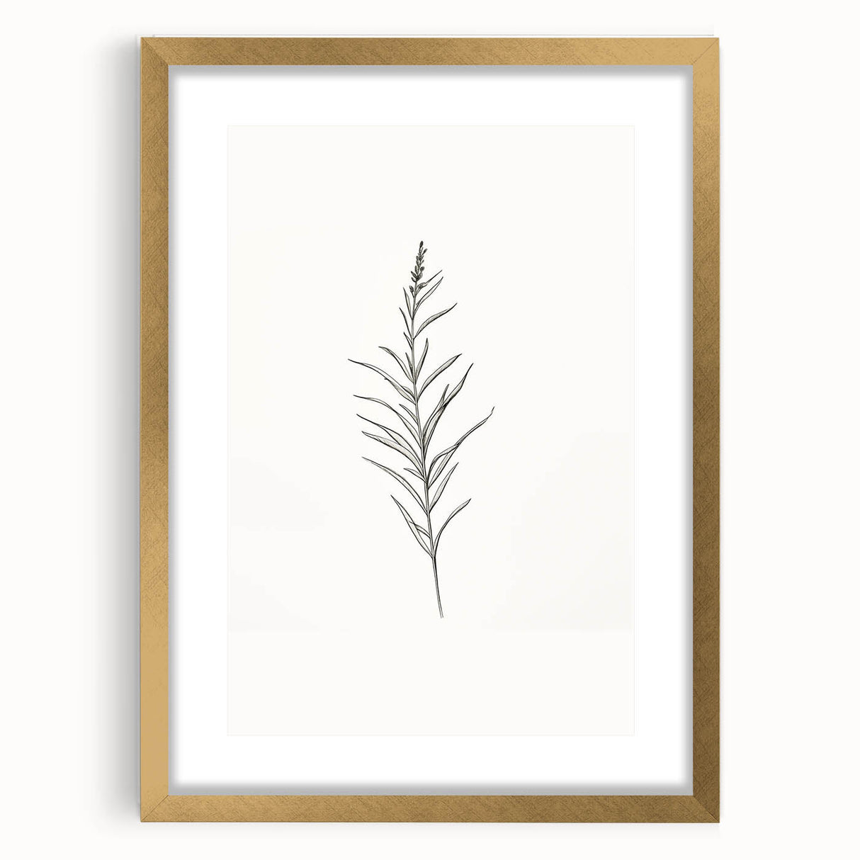 Framed minimalist wall art featuring abstract geometric shapes in soft pastel colors, enhanced by a stylish gold frame with a mat.
