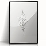 Framed abstract minimalist wall art design with black and white geometric patterns, showcasing a sleek modern aesthetic for home decor.