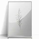 Framed minimalist wall art with abstract design in shades of blue and green, set against a sleek white frame, perfect for modern decor.