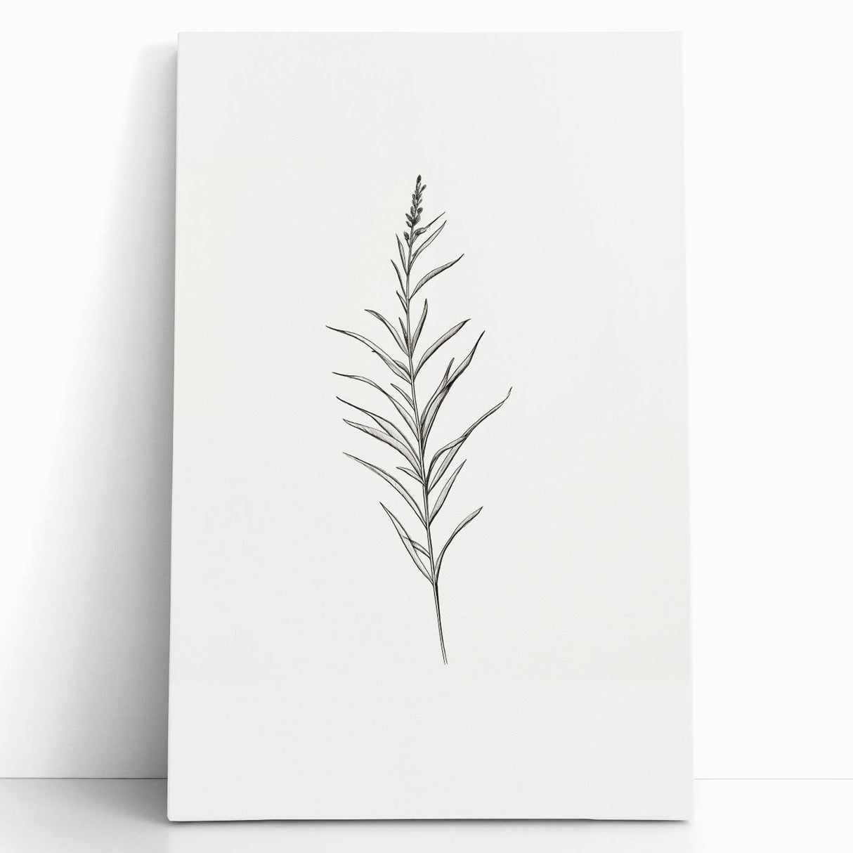 Abstract minimalist wall art print on stretched canvas, showcasing soft pastel colors and geometric shapes, perfect for modern home decor.