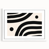 Abstract minimalist wall art collection featuring a white frame and mat, displaying a sleek design ideal for modern home decor. Front view showcases clean lines and subtle elegance, perfect for enhancing any living space or office environment.