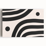 Abstract minimalist design stretched canvas wall art featuring soft pastel colors and geometric shapes, perfect for modern home decor or office aesthetics.