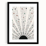 Abstract minimalist wall art design featuring a black frame and mat, showcasing a modern aesthetic suitable for contemporary home decor, emphasizing simplicity and elegance.