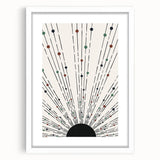 Abstract minimalist wall art collection featuring a framed design with a white mat, showcasing geometric shapes and soft color palette, ideal for modern decor.