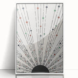 Framed acrylic wall art featuring an abstract minimalist design in soft pastel colors, showcasing a modern aesthetic perfect for contemporary interiors.