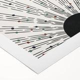 Abstract minimalist design rolled canvas wall art showcasing vibrant colors and geometric shapes, perfect for modern decor and artistic home accents.