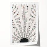 Abstract minimalist wall art print showcasing soft pastel colors and geometric shapes, designed for modern decor, rolled and ready for framing or display.