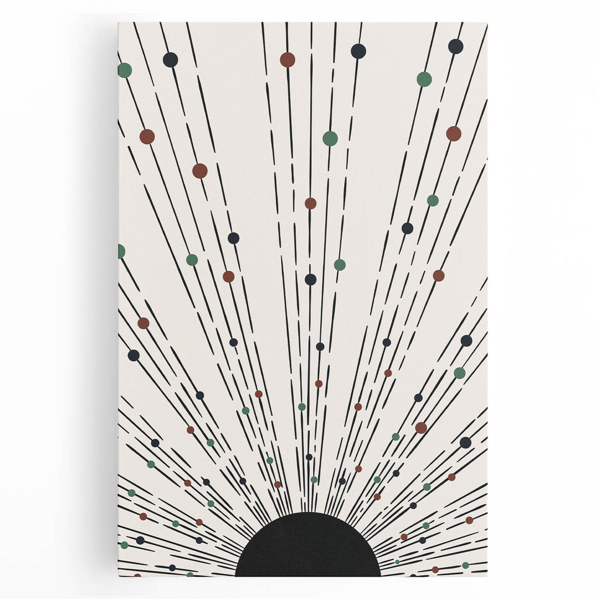Abstract minimalist design wall art featuring geometric patterns in soft pastel colors on a stretched canvas, ideal for modern interior decor.