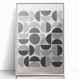 Framed abstract minimalist wall art featuring a white acrylic design with geometric shapes, enhancing contemporary decor in modern interiors. Perfect for art enthusiasts and stylish home aesthetics.