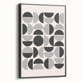 Framed abstract minimalist wall art showcasing a sleek black design, viewed from the side, perfect for contemporary home decor. Ideal for modern aesthetics.