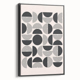 Framed abstract minimalist wall art showcasing a sleek black design, viewed from the side, perfect for contemporary home decor. Ideal for modern aesthetics.