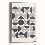 Framed abstract minimalist wall art in silver, showcasing a sleek design with soft color gradients, ideal for modern home decor and stylish interiors.
