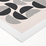 Abstract minimalist design rolled canvas wall art featuring soft neutral tones and geometric shapes, ideal for modern home decor and aesthetic enhancement.