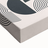 Close-up of a stretched canvas featuring abstract minimalist wall art design, showcasing soft earth tones and subtle textures, perfect for modern home decor.