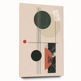 Abstract minimalist wall art collection displayed from a side view, showcasing a sleek acrylic glass frame with a clean design, ideal for modern decor.