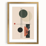 Abstract minimalist wall art collection featuring a gold frame and mat, showcasing a modern design perfect for contemporary decor. The artwork adds elegance to any living space.