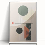 Framed abstract minimalist wall art featuring a white and beige color palette, showcasing a modern design that enhances contemporary home decor.