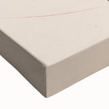 Close-up of an abstract minimalist stretched canvas wall art piece showcasing a blend of soft earth tones and geometric shapes, perfect for modern decor.