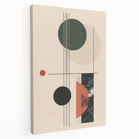 Stretched canvas showcasing an abstract minimalist design in soft pastel colors, perfect for modern decor. Ideal for enhancing living spaces with artistic flair.