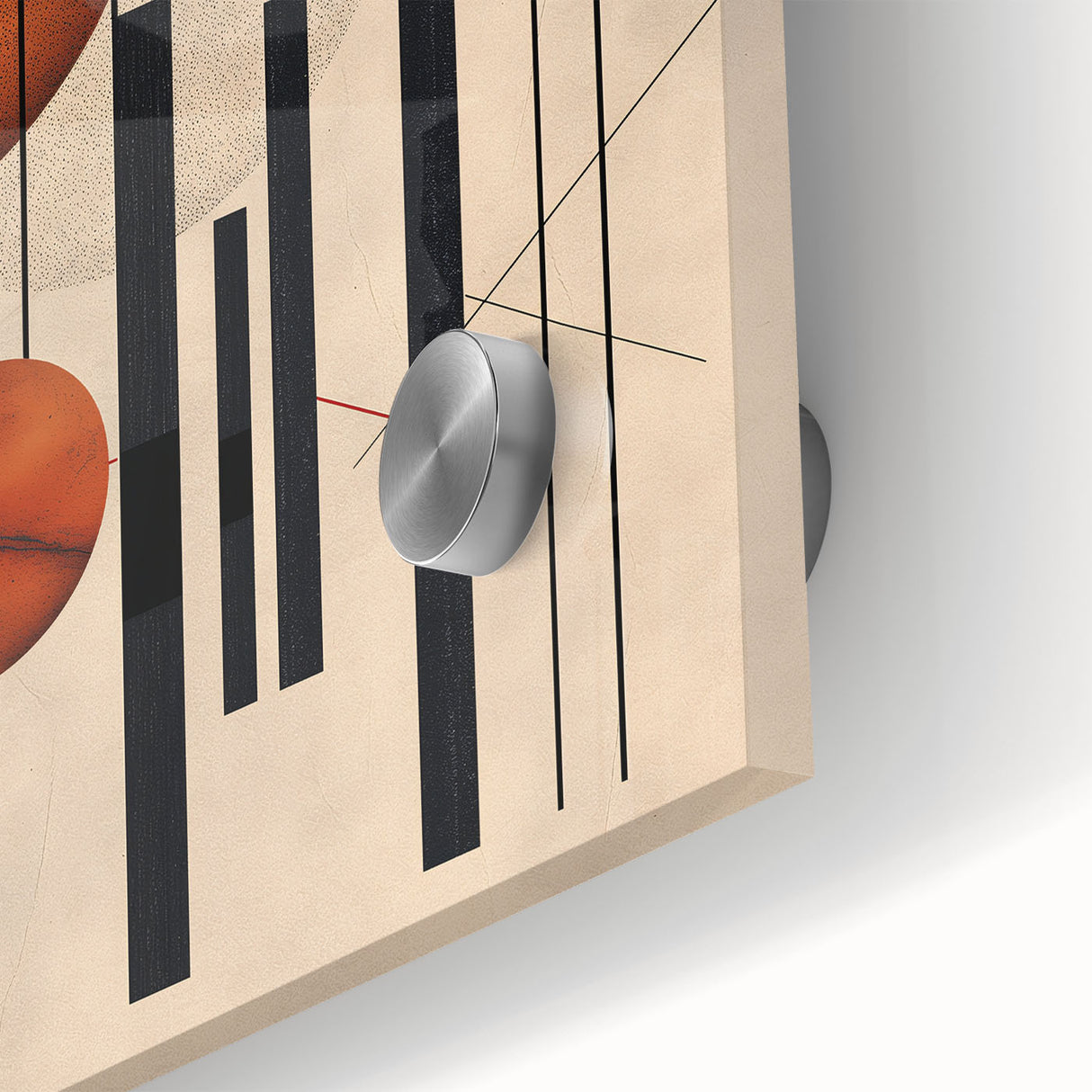 Abstract minimalist design wall art collection displayed in acrylic glass, showcasing vibrant colors and geometric patterns, perfect for modern decor.