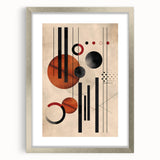 Minimalist abstract wall art design featuring a silver frame and mat, showcasing elegant lines and shapes that enhance modern decor aesthetics. Ideal for contemporary living spaces.