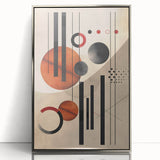 Framed abstract minimalist wall art design in silver, showcasing geometric patterns and a sleek finish, perfect for modern home decor.