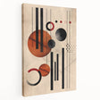 Abstract minimalist wall art collection displayed on stretched canvas, showcasing a contemporary design with muted colors and geometric shapes, perfect for modern interiors.