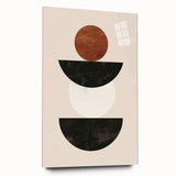 Abstract minimalist wall art collection featuring a sleek design in vibrant colors, displayed on acrylic glass from a side view, showcasing its modern aesthetic.