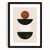 Framed abstract minimalist wall art design featuring a black mat and sleek frame, showcasing modern aesthetics suitable for contemporary home decor.