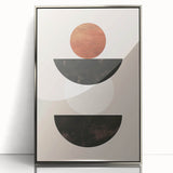 Framed abstract minimalist wall art design showcasing a silver and gray color palette, perfect for modern decor. Ideal for enhancing contemporary interiors.